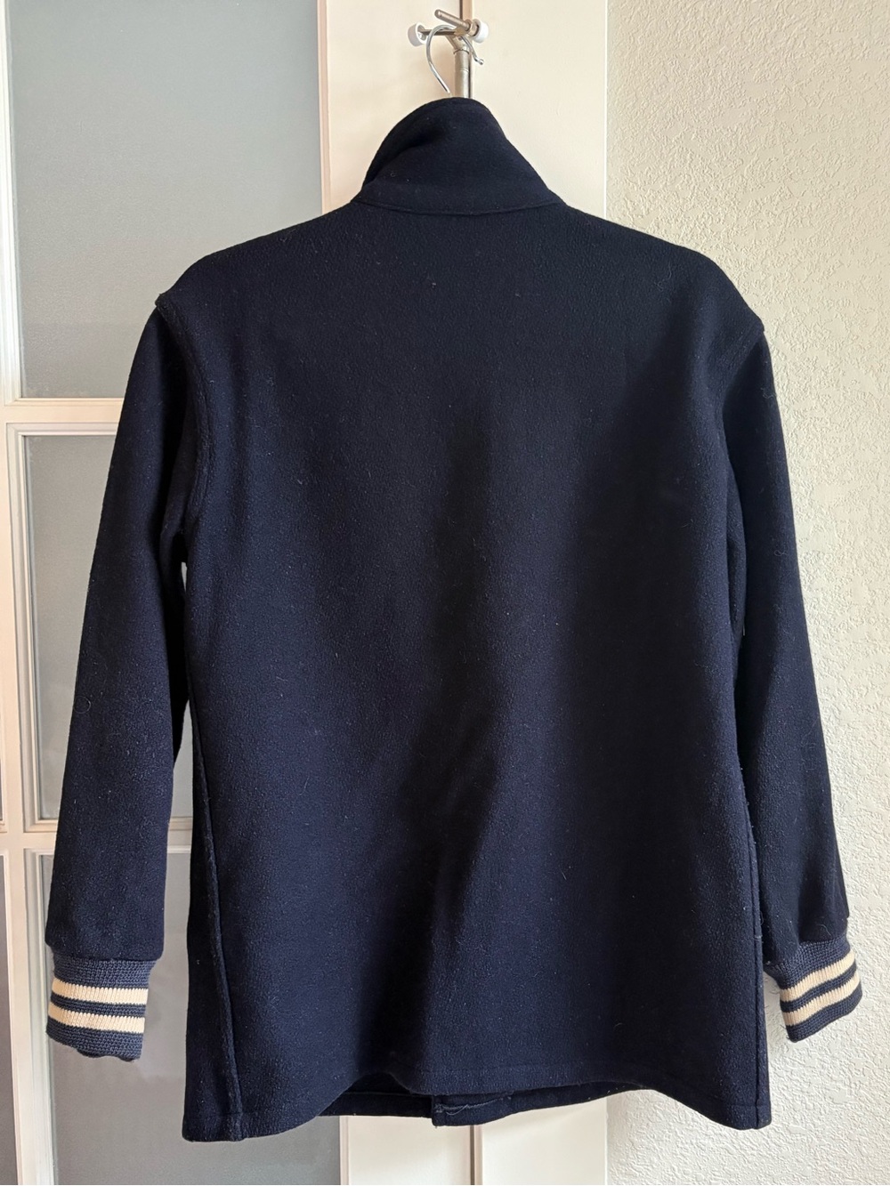 Maple Athletic Sportswear - Unisex Vintage Letterman Jacket - Blue & White- L-XL - Picture 3 of 9